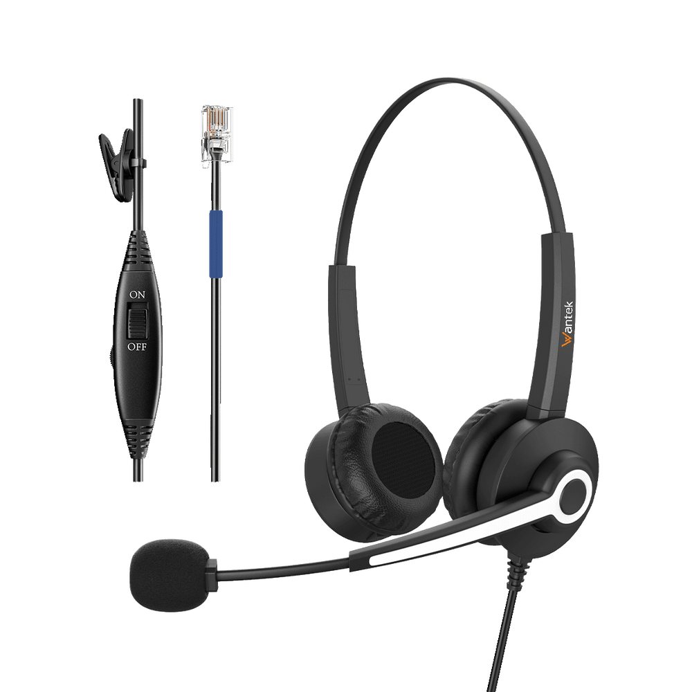 Ip Phone Rj9 Wantek H682D RJ9 Headset for Cisco IP Phones | Dual-Ear