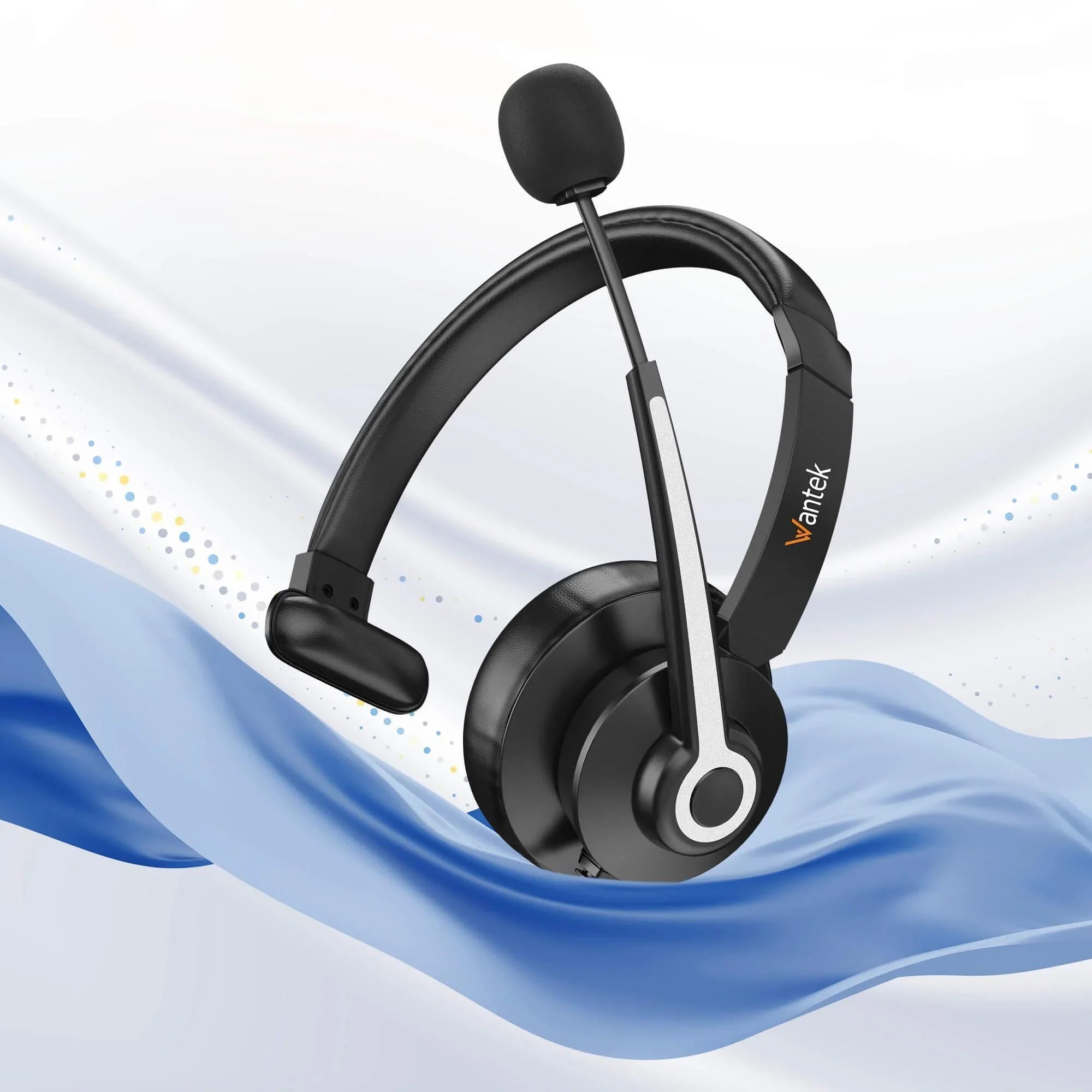 Wantek Cuffie Con Microfono 682N, 3 In 1 (USB/3,5mm/Type-C), Cancellazione Rumore, Per Call Center, PC E Smartphone