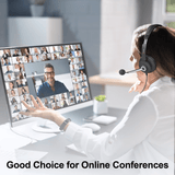 Wantek USB Headset with Microphone for PC, Laptop, 3-in-1 Computer Headset with Noise Cancelling and Audio Controls, USB Headphones for Call Center, Work, Office