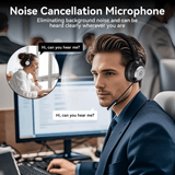 Wantek Wireless Headset with Mic for Work with AI Noise Cancelling Microphone Bluetooth Headset with 2.4G USB Dongle & Mic Mute for Laptop/Computer/Cell Phones/Office/Remote Work/Call Center/Zoom/Sky
