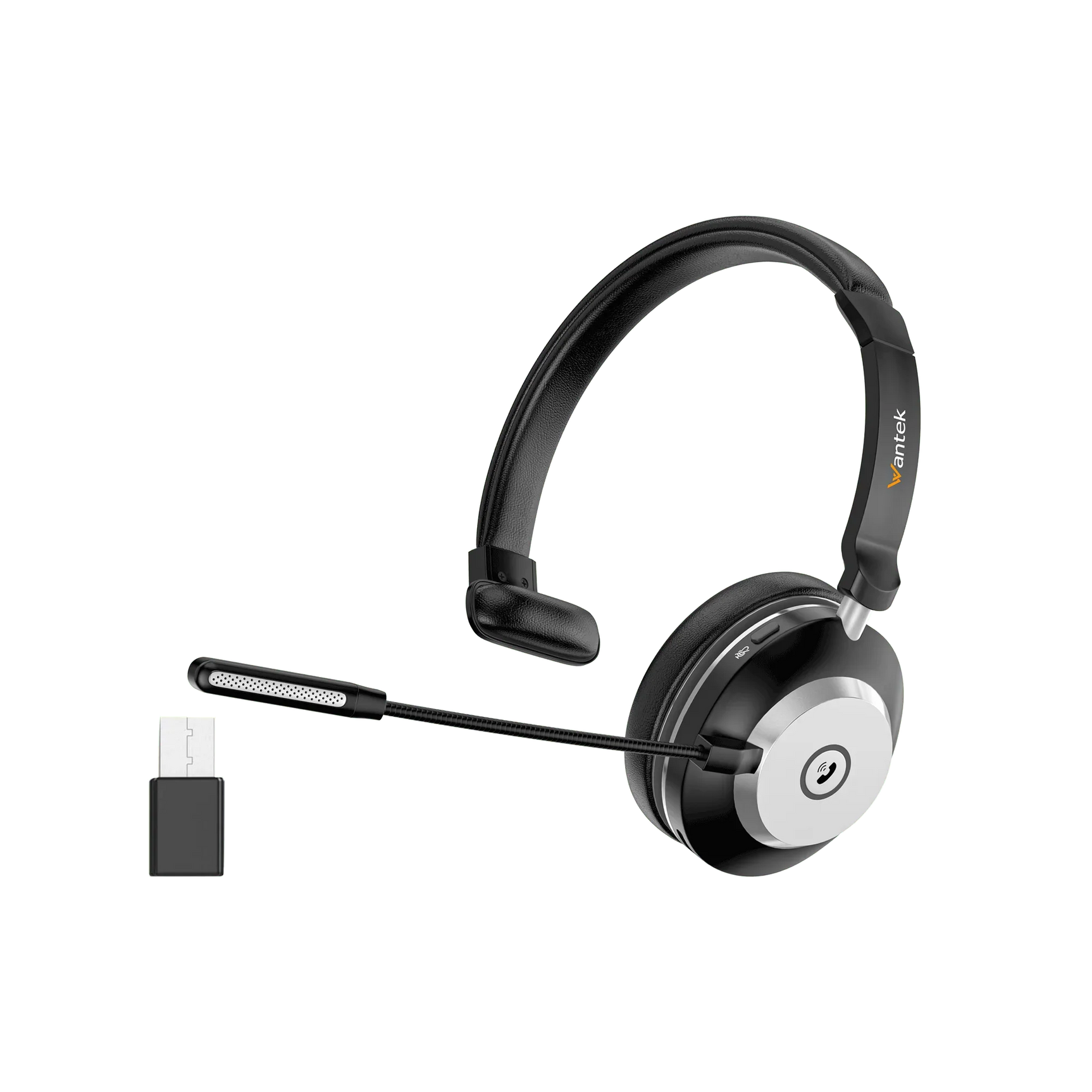 WANTEK wireless office phone headset on charging base station