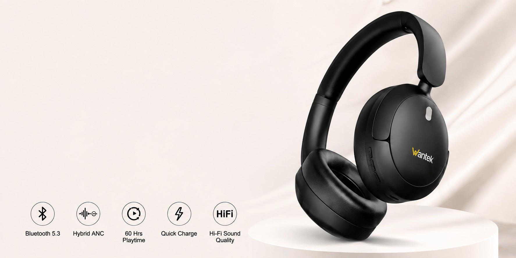Wantek T3 ANC Over-Ear Bluetooth Headphones | 60H
