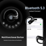 Wireless Open Ear Earbuds, Bluetooth 5.3 Headphones, 50H Playtime w/Charging Case,Touch Controls, Voice Assistant, Built-in Mic for Calls